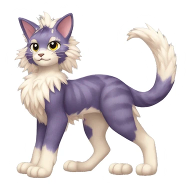 Anthro Fur-Sona shiny sparkle feline-Fakémon Full Body sticker