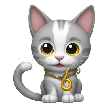 a cat with a hook in its paws sticker