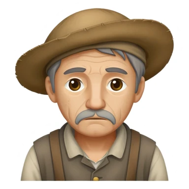 Peasant man sad sticker