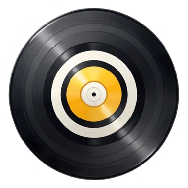 a black vinyl record with a white center sticker