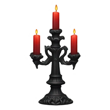 gothic candlestick black with red sticker