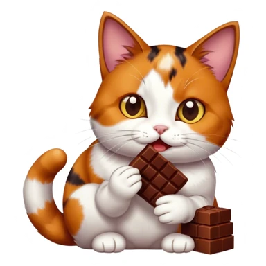 Cat eating chocolate  sticker