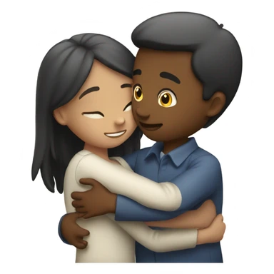 Hug and kiss boy and girl sticker