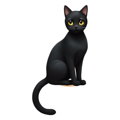 black cat looking at the moon sticker