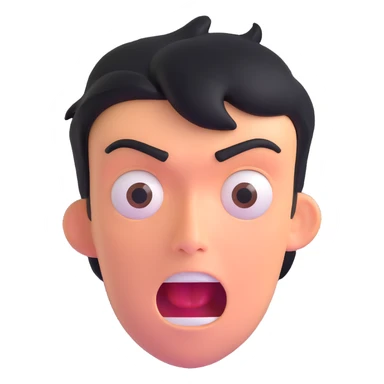 shocked face with exaggerated expression, 'what the freak' reaction sticker