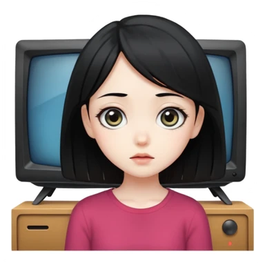 Tv izleyen anime kız sticker