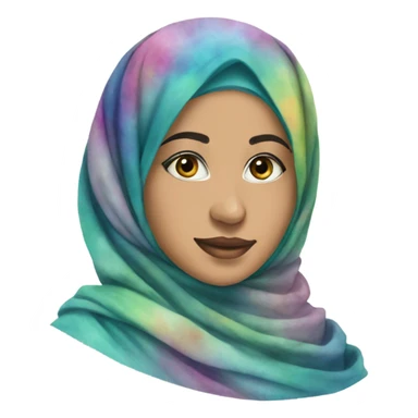 multicolored watercolor hijab sticker