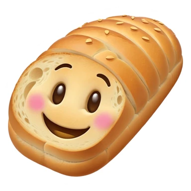 French bread with a happy face sticker