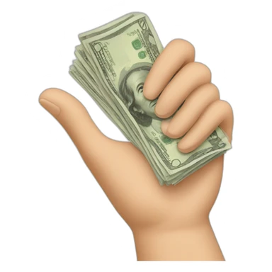 mano tirando billetes sticker