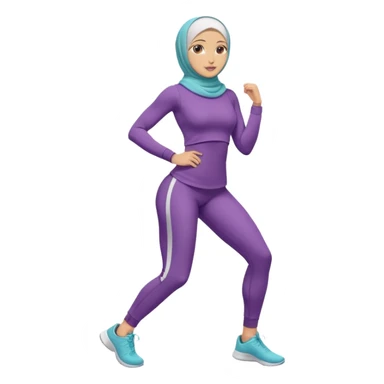 High resolution full body of a girl wearing a hijab and is a fitness trainer sticker