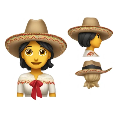 Women with Charro hat sticker