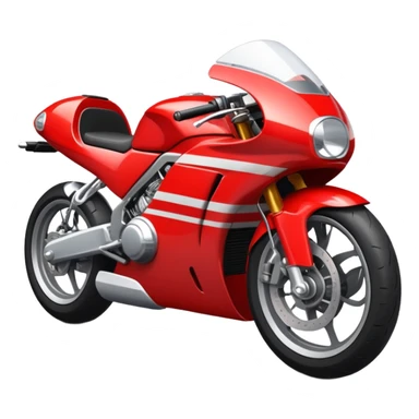 red motorbike with racing stripes sticker