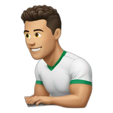 Cristiano ronaldo on his laptop sticker