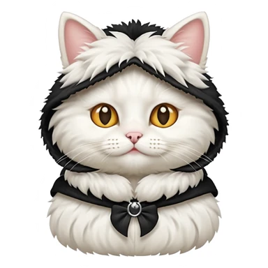 white cat with funny costume sticker