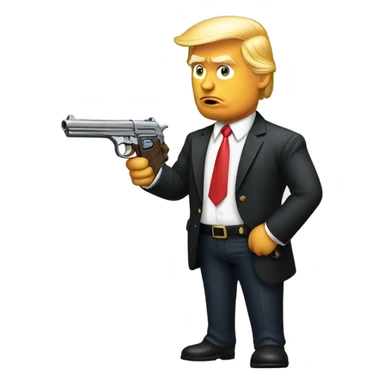 Donald trump holding a gun sticker