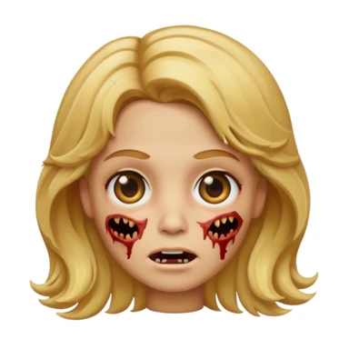 icon memoji, zombie skin ,  Wavy hair,  Golden blonde, eyes brown sticker