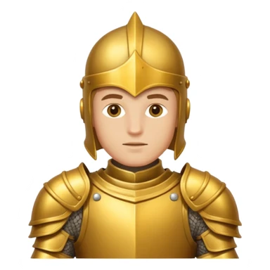 a knight in gold armor sticker