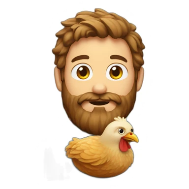 beardy man with chicken sticker