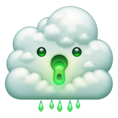 a cloud with a green glowing keyhole sticker