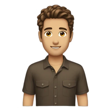 men brown hair tall sticker