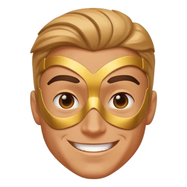Male superhero face happy sticker