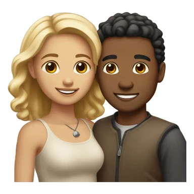 Light skin couple smiling together romantically  sticker