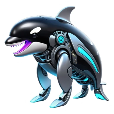 cyberpunk orca robot sticker