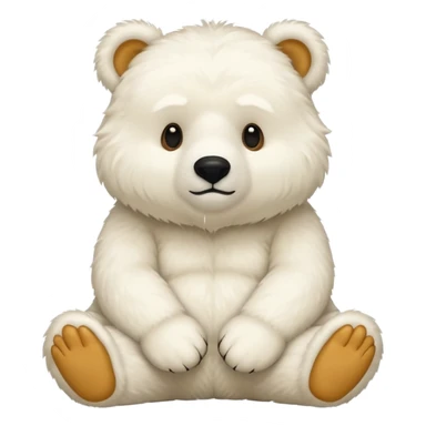 White bear sitting sticker