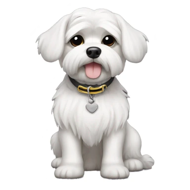 Maltese with a coller that says Romeo  sticker