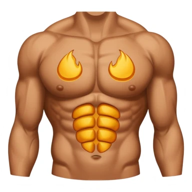 Create a buffed and defined chest view. Make chest closer in emoji sticker