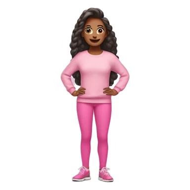 morenita with pink leggings and pink sweater  sticker