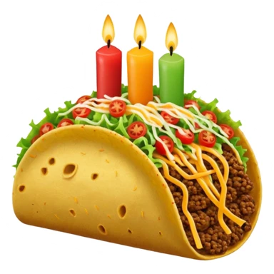 Taco with two birthday candles sticker