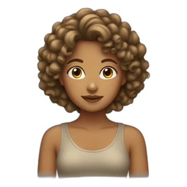 Tan girl with curly hair  sticker