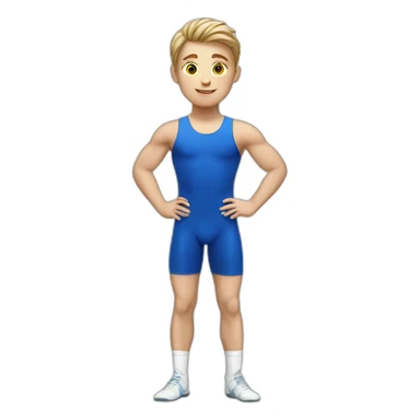 sporty european boy in gymnast uniform sticker