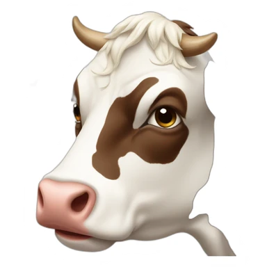 Reverse girl cow sticker