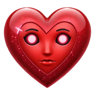 red glitter cyberpunk love sticker