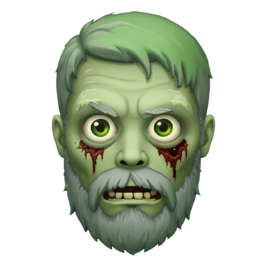 bearded zombie sticker