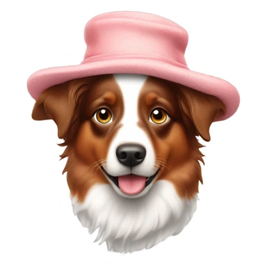 Red Australian shepherd in a bonnet sticker