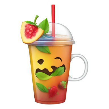 trendy tea with a straw sticker