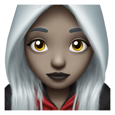 Alternative Emo, Alice In Wonderland, Goth, Style Of Pixar, Silver Hair, Wearing Hoodie, Nose Piercing sticker