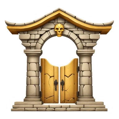 Cracked Temple Gate sticker