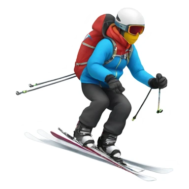 Skier not landing a jump sticker