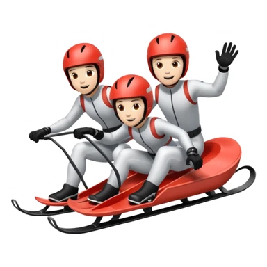 doubles olympic luge in a sled going down a run sticker
