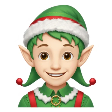 duende navideño con una sonrisa amplia y brackets en los dientes motivo odontologo sticker