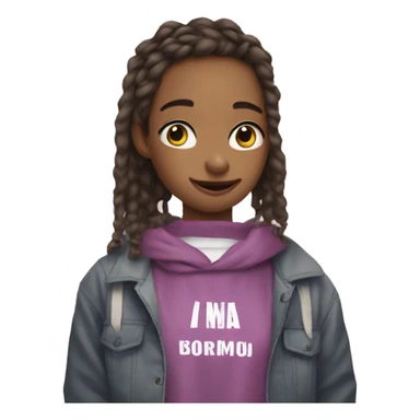 emoji una chica escuchando Bts sticker