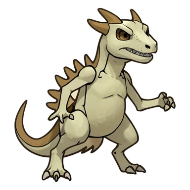 Bone-White Skeletal Ember-Veined Smoky-Cracked Cubone-Manectric-Marowak-hybrid-creature (full body) sticker