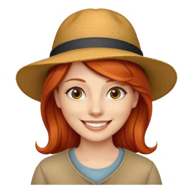 hatted and red haired woman sticker