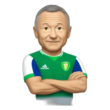 Jean Michel aulas with as saint Étienne shirt sticker