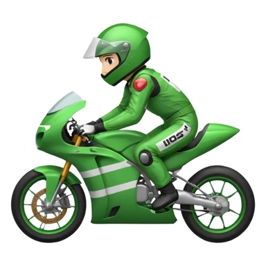 emojis.com green-motorcycle-racer- sticker