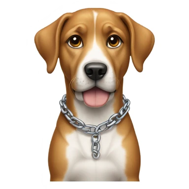 Dog with chain on sticker